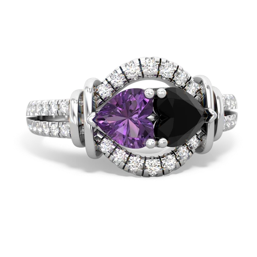 amethyst-onyx pave keepsake ring