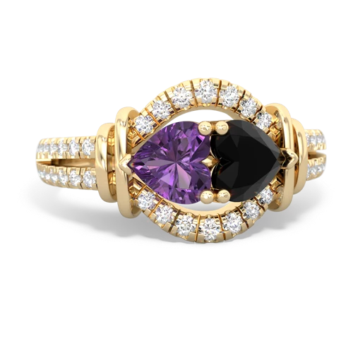 amethyst-onyx pave keepsake ring