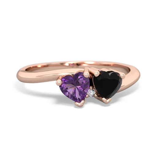 amethyst-onyx sweethearts promise ring