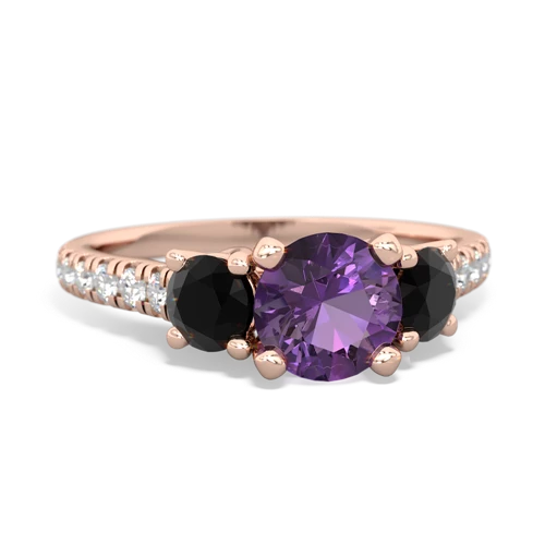 amethyst-onyx trellis pave ring