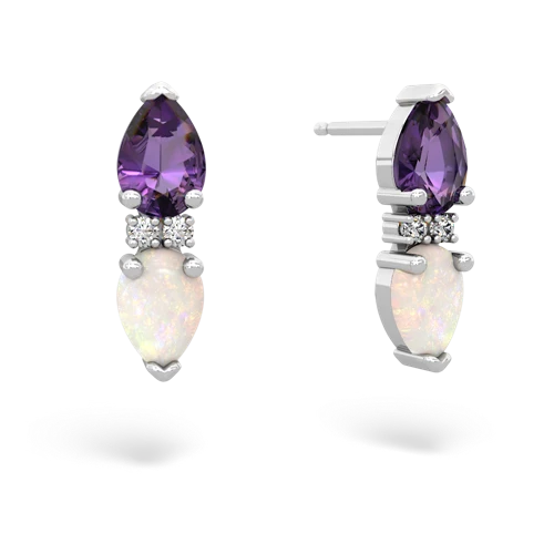 amethyst-opal bowtie earrings