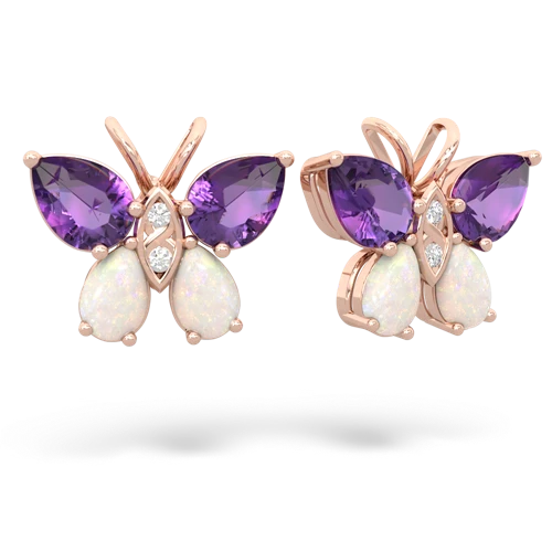 amethyst-opal butterfly earrings