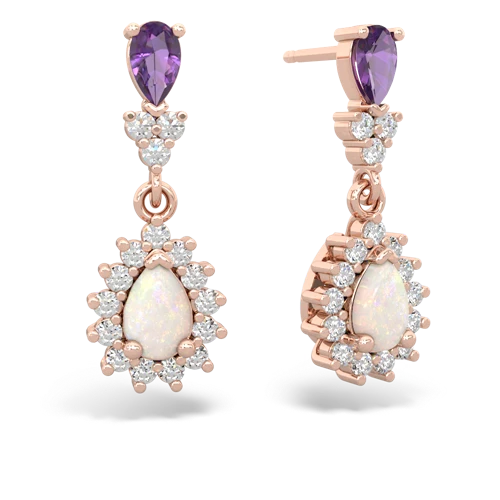 amethyst-opal dangle earrings