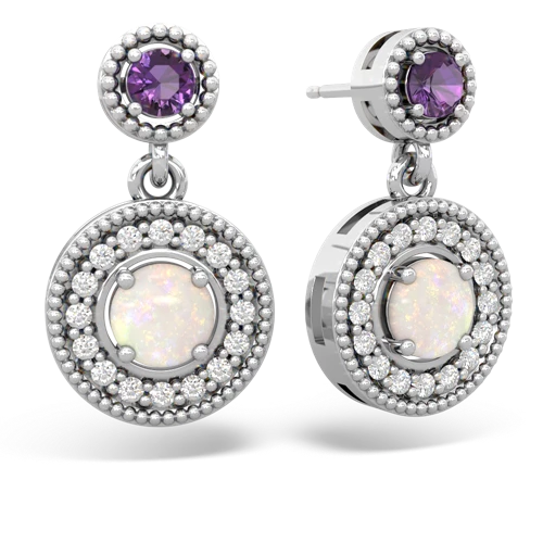 amethyst-opal halo earrings