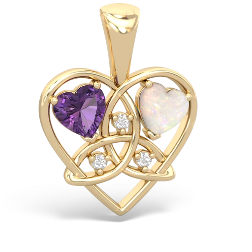 amethyst-opal celtic heart pendant