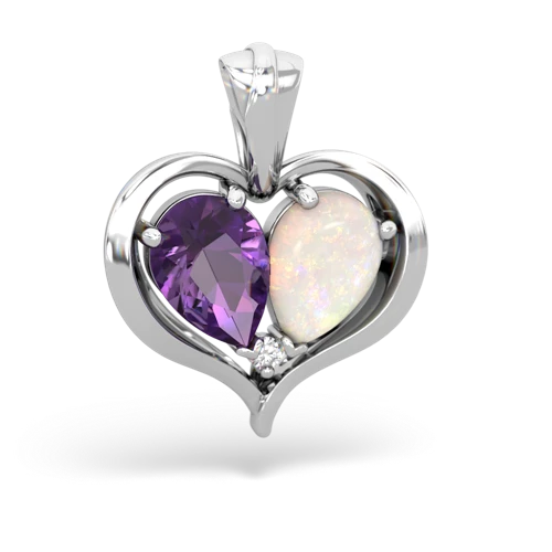 amethyst-opal half heart whole pendant