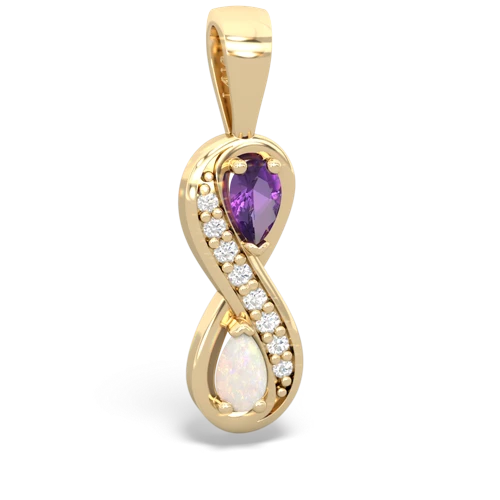 amethyst-opal keepsake infinity pendant