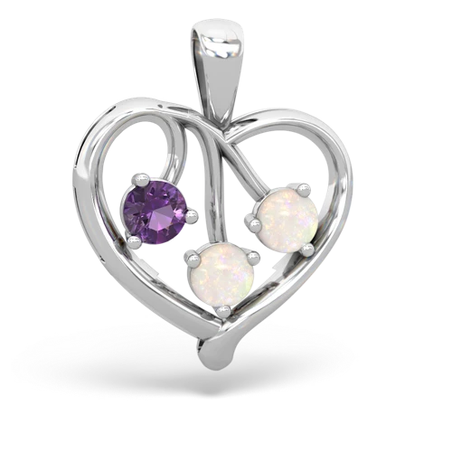 amethyst-opal love heart pendant