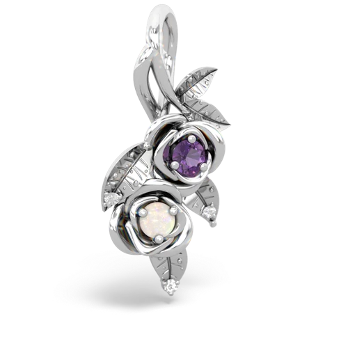 Amethyst Genuine Amethyst with Genuine Opal Rose Vine pendant Pendant