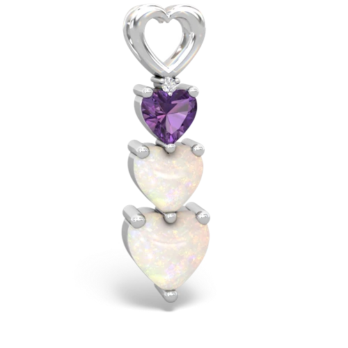 Amethyst Genuine Amethyst with Genuine Opal and  Past Present Future pendant Pendant