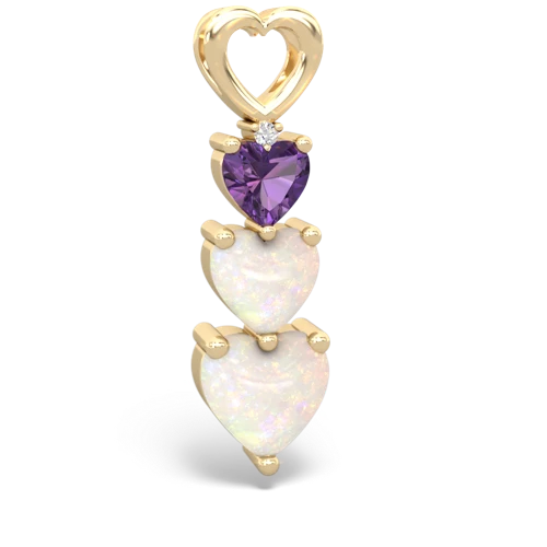 Amethyst Genuine Amethyst with Genuine Opal and Genuine Amethyst Past Present Future pendant Pendant