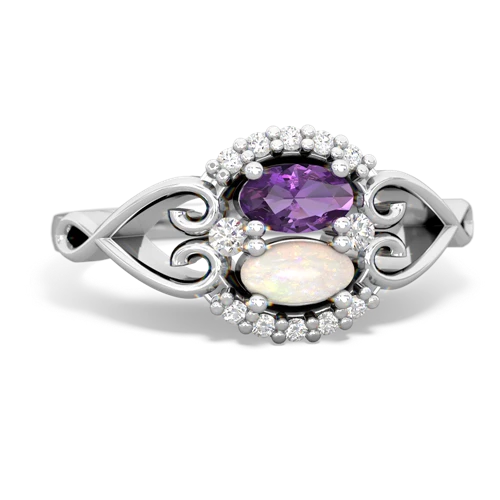 amethyst-opal antique keepsake ring