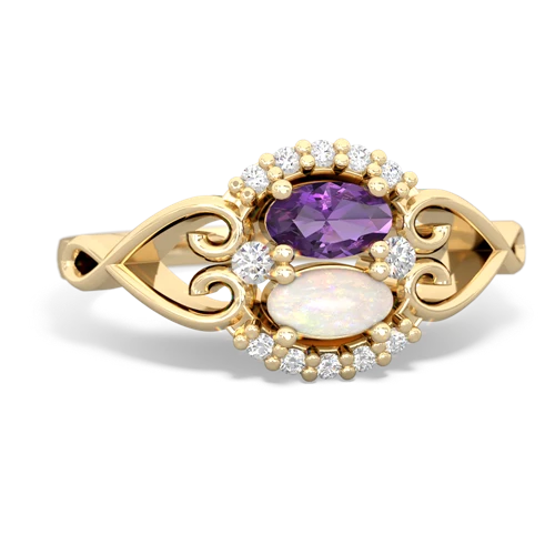 amethyst-opal antique keepsake ring