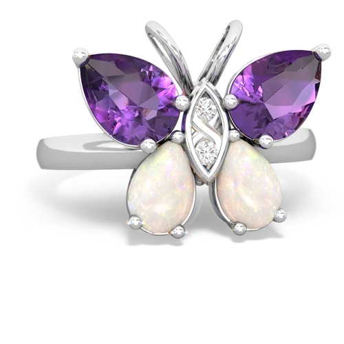 amethyst-opal butterfly ring