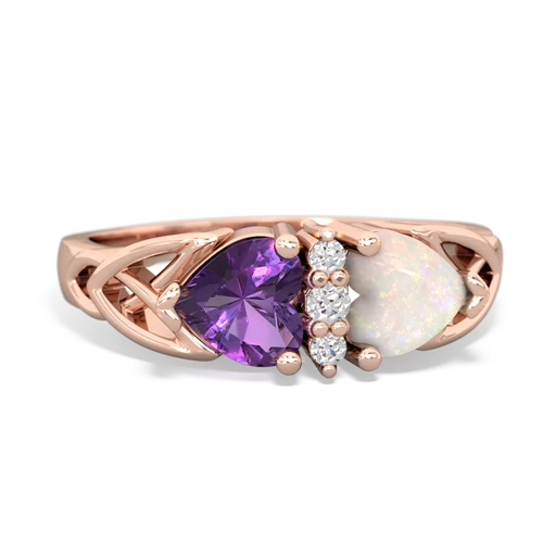 amethyst-opal celtic ring