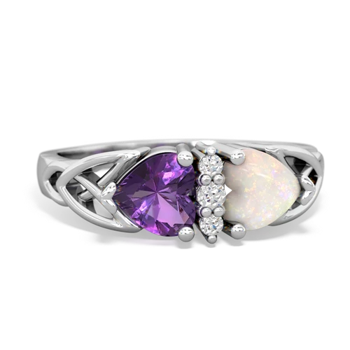 amethyst-opal celtic ring