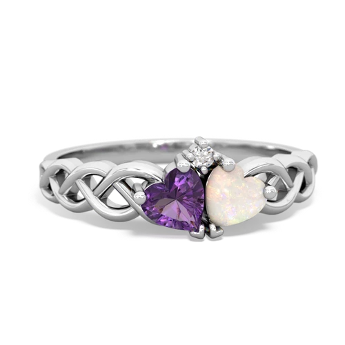 amethyst-opal celtic braid ring