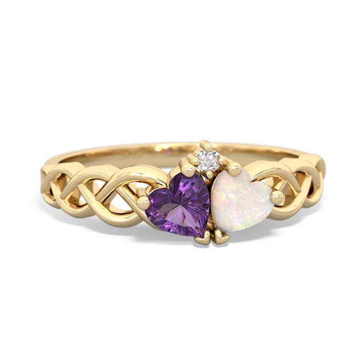 amethyst-opal celtic braid ring