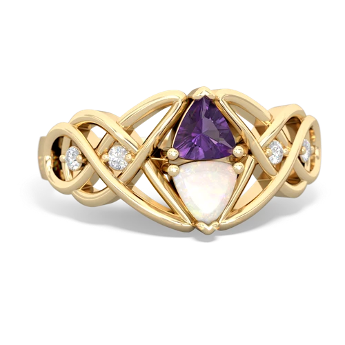 amethyst-opal celtic knot ring