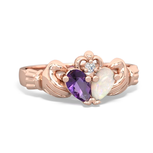 amethyst-opal claddagh ring