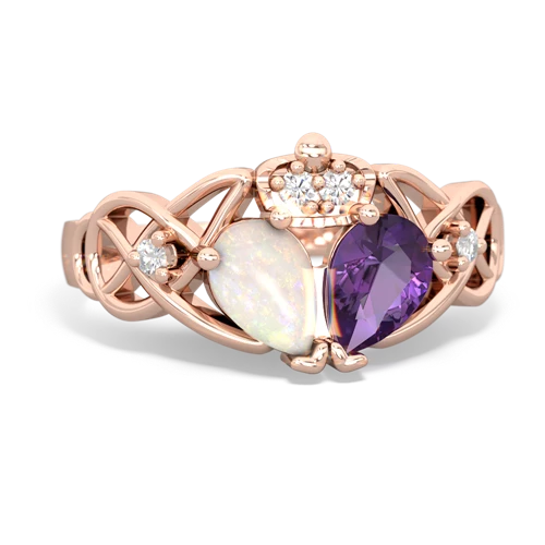 amethyst-opal claddagh ring