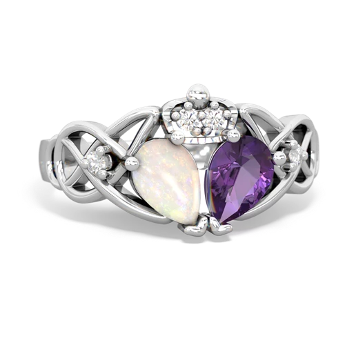 amethyst-opal claddagh ring