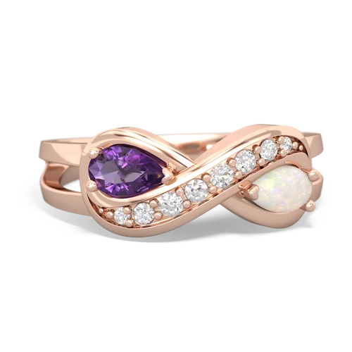 amethyst-opal diamond infinity ring