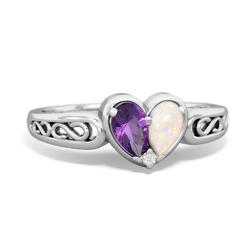 amethyst-opal filligree ring