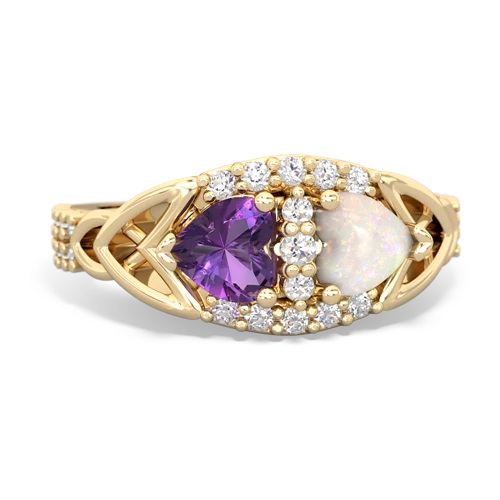 amethyst-opal keepsake engagement ring