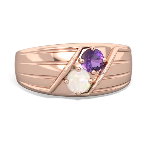 amethyst-opal mens ring