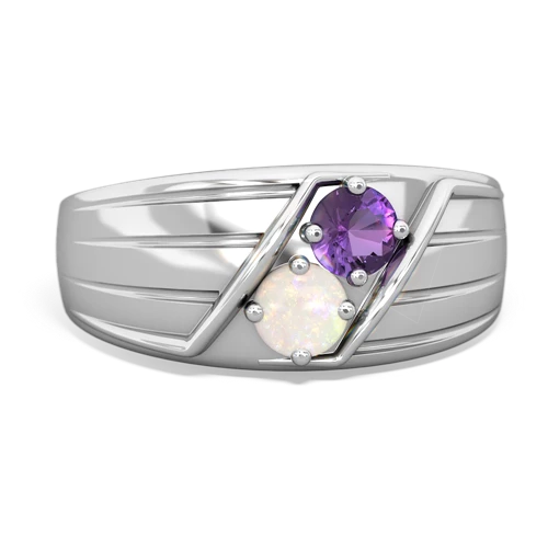 amethyst-opal mens ring