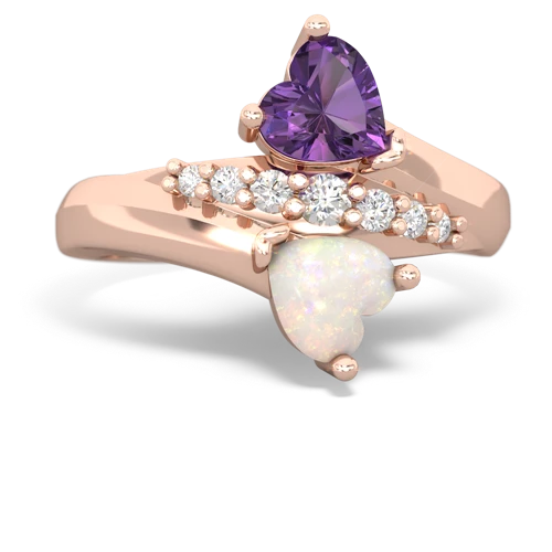 amethyst-opal modern ring