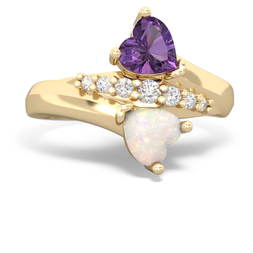 amethyst-opal modern ring