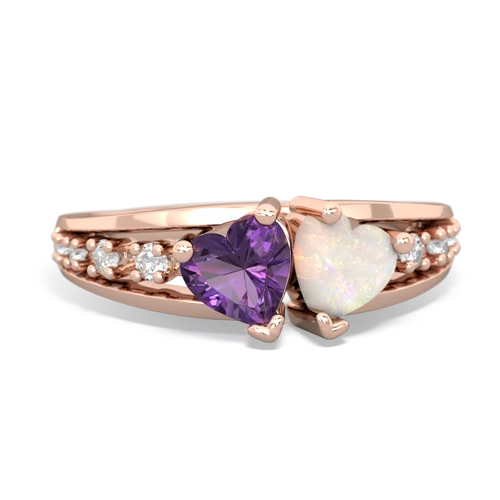 amethyst-opal modern ring