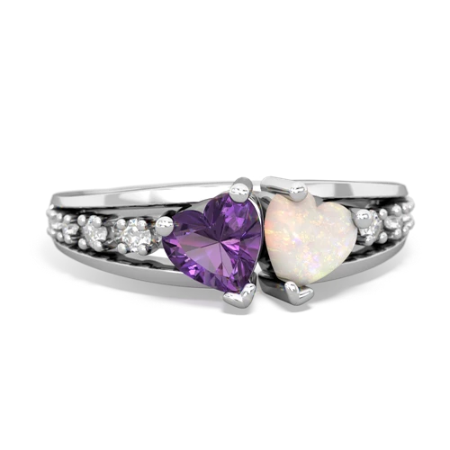 amethyst-opal modern ring