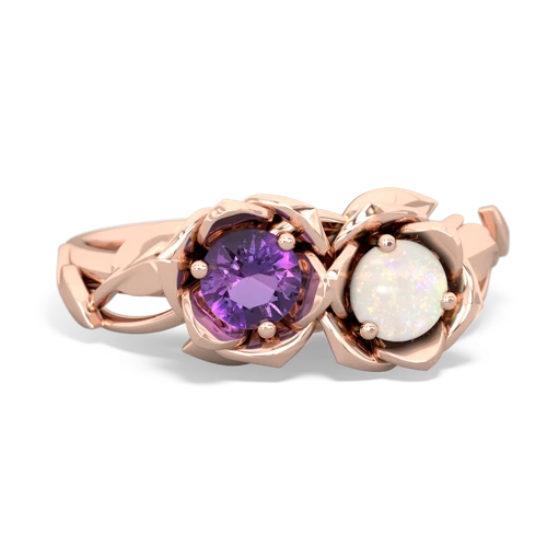 amethyst-opal roses ring