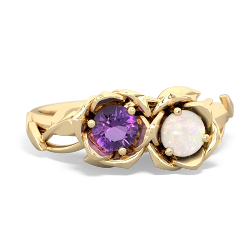 amethyst-opal roses ring