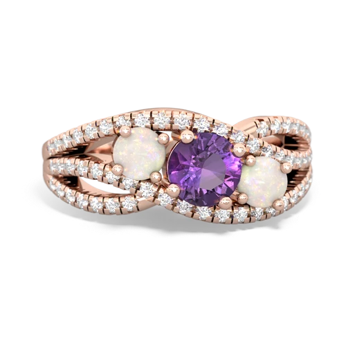 amethyst-opal three stone pave ring