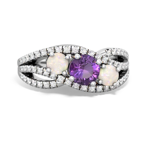 amethyst-opal three stone pave ring