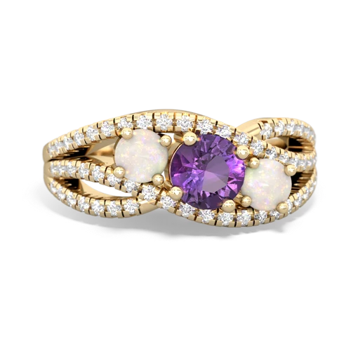 amethyst-opal three stone pave ring