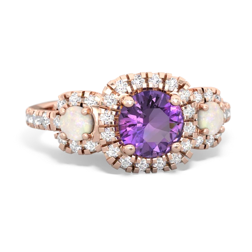 amethyst-opal three stone regal ring