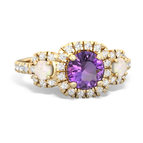 amethyst-opal three stone regal ring