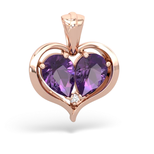 Amethyst Two Become One Genuine Amethyst pendant Pendant