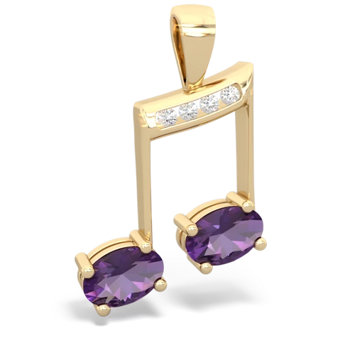 amethyst music notes pendant