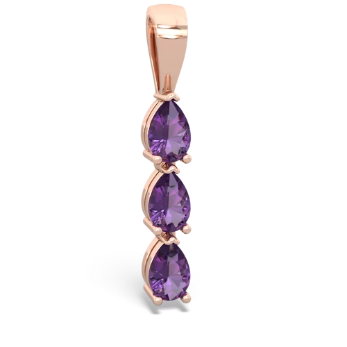 amethyst three stone pendant