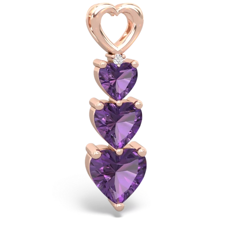amethyst three stone pendant