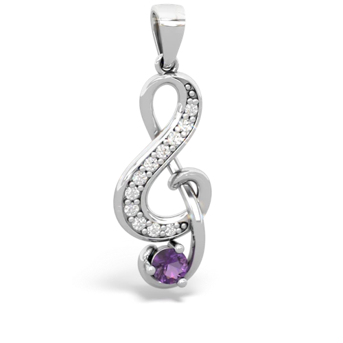 amethyst treble clef pendant