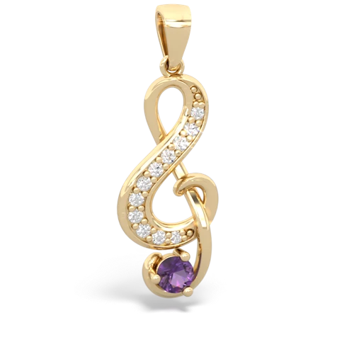 amethyst treble clef pendant