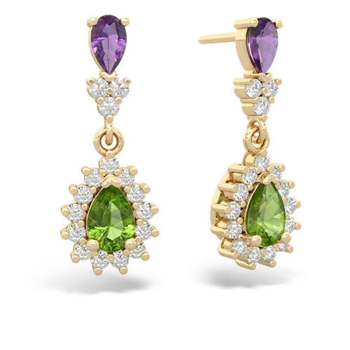 amethyst-peridot dangle earrings