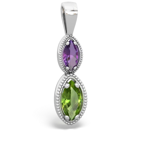 amethyst-peridot antique milgrain pendant